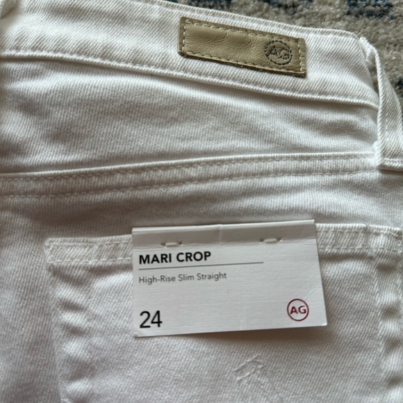 AG Adriano Goldschmied White Mari Crop Jeans high rise slim straight sz 24r NWT - Picture 5 of 6